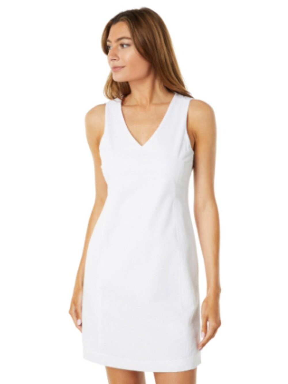 Southern Tide Baxlee Seersucker Sheath Dress Size L White Coastal Resort Cruise